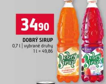 DOBRÝ SIRUP 0,7l vybrané druhy 