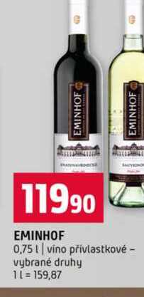 EMINHOF 0,75l víno přívlastkové vybrané druhy