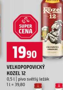 VELKOPOPOVICKÝ KOZEL 12 0,5l pivo světlý ležák