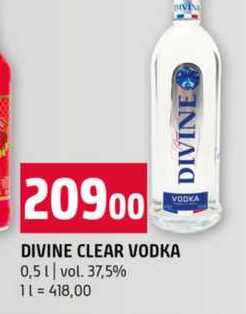 DIVINE CLEAR VODKA 0,5l vol. 37,5%