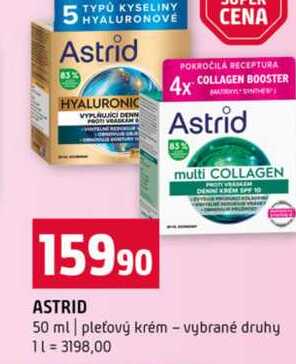 ASTRID 50 ml pleťový krém vybrané druhy
