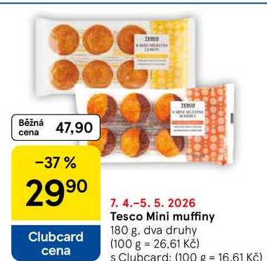 Tesco Mini muffiny, 180 g