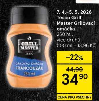 Tesco Grill Master Grilovací omáčka, 250 ml