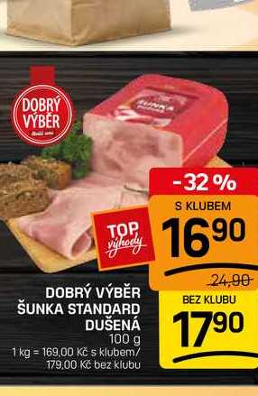 DOBRÝ VÝBĚR ŠUNKA STANDARD  DUŠENÁ 100g