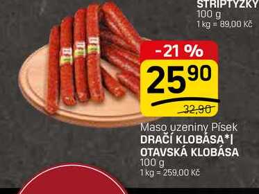 DRAČÍ KLOBÁSA, OTAVSKÁ KLOBÁSA 100 g