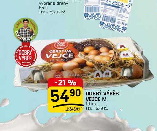 DOBRÝ VÝBĚR VEJCE M 10 ks