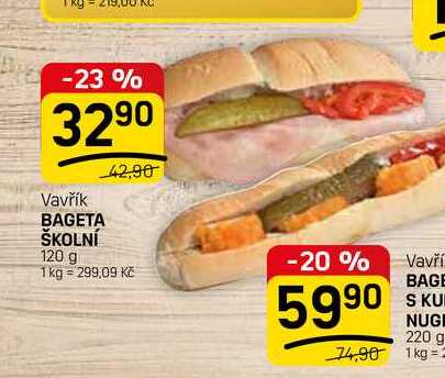 BAGETA ŠKOLNÍ 120 g 