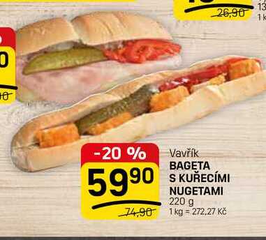 BAGETA S KUŘECÍMI NUGETAMI 220 g
