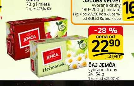 ČAJ JEMČA vybrané druhy 24-54 g