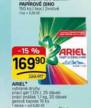 ARIEL prací gel 1,125l