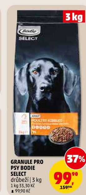 GRANULE PRO PSY BODIE SELECT drůbeží, 3 kg