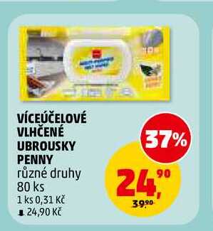 VÍCEÚČELOVÉ VLHČENÉ UBROUSKY PENNY, 80 ks