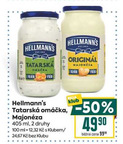 Hellmann's Tatarská omáčka, Majonéza 405 ml