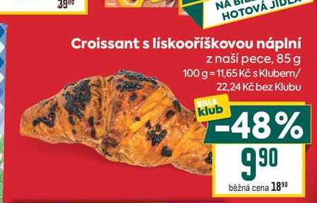 Croissant s lískooříškovou náplní z naší pece, 85 g