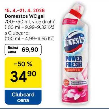 Domestos WC gel, 700-750 ml, více druhů
