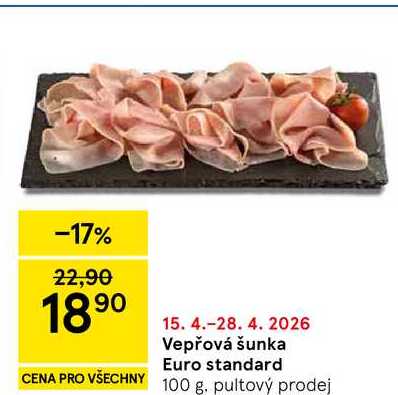 Vepřová šunka Euro standard, 100 g