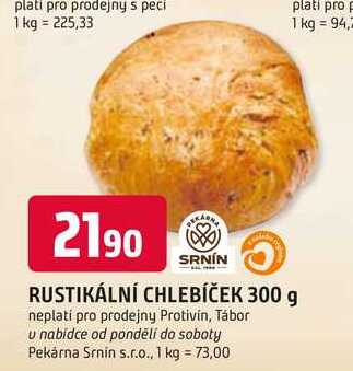 RUSTIKÁLNÍ CHLEBÍČEK 300 g 