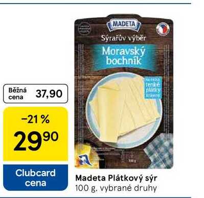 Madeta Plátkový sýr, 100 g 