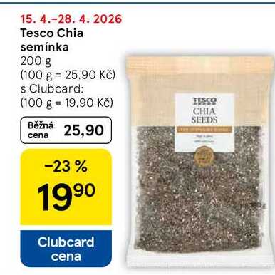 Tesco Chia semínka, 200 g  