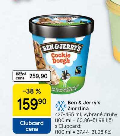 Ben & Jerry's Zmrzlina, 427-465 ml, vybrané druhy