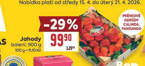 Jahody balení, 900 g