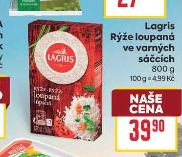 Lagris Rýže loupaná ve varných sáčcích 800 g 