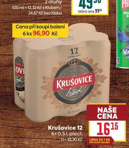 Krušovice 12 6× 0,51, plech 