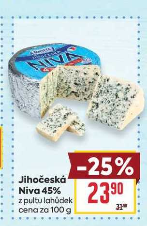 Jihočeská Niva 45% z pultu lahůdek cena za 100 g 