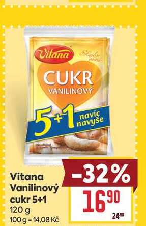 Vitana Vanilinový cukr 5+1 120 g  