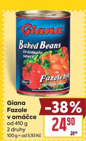 Giana Fazole v omáčce od 410 g 