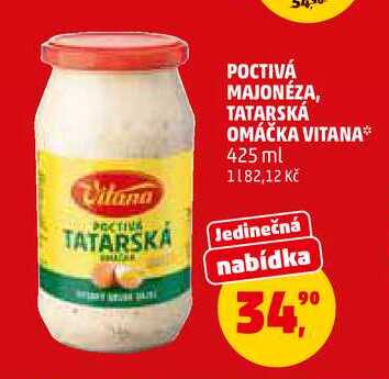 POCTIVÁ TATARSKÁ OMÁČKA VITANA, 425 ml