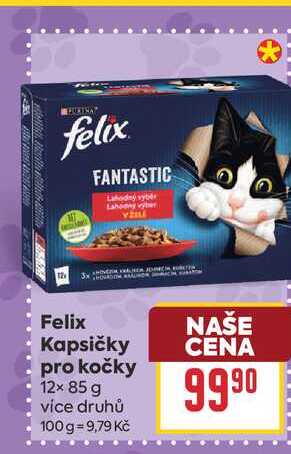 Felix Kapsičky pro kočky 12× 85 g 