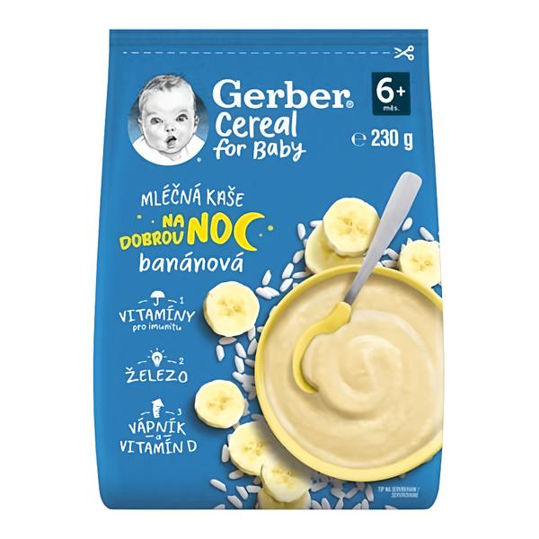 Gerber Cereal mléčná kaše banánová Dobrou noc