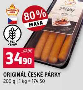 ORIGINÁL ČESKÉ PÁRKY 200 g