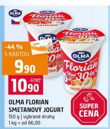 OLMA FLORIAN SMETANOVÝ JOGURT 150 g vybrané druhy 