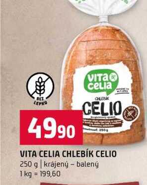 VITA CELIA CHLEBÍK CELIO 250 g krájený balený 