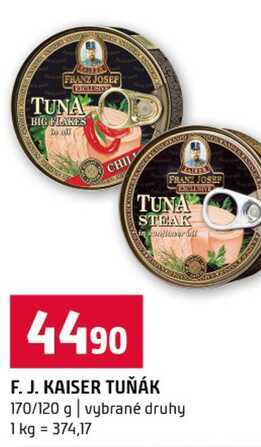 F. J. KAISER TUŇÁK 170/120 g vybrané druhy