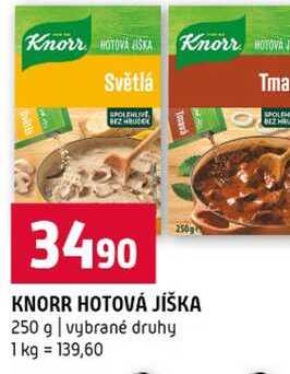 KNORR HOTOVÁ JÍŠKA 250 g vybrané druhy 
