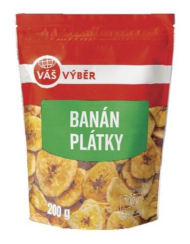 VÁŠ VÝBĚR Banán plátky, 200 g