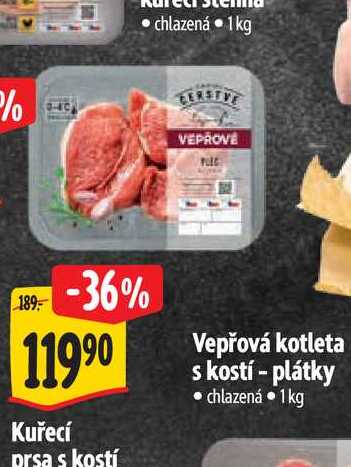  Vepřová kotleta s kostí - plátky 1kg 