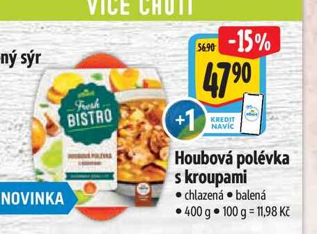  Houbová polévka s kroupami  400 g