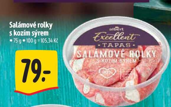 Salámové rolky s kozím sýrem 75 g  