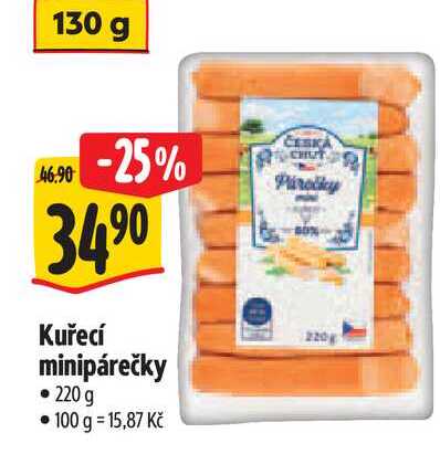   Kuřecí minipárečky  220 g 