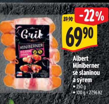 Albert Miniberner se slaninou a sýrem 250 g 