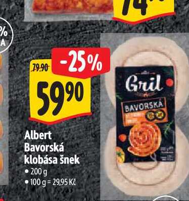  Albert Bavorská klobása šnek 200 g 