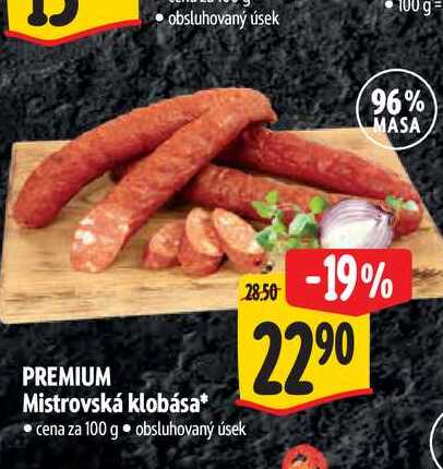   PREMIUM Mistrovská klobása 100 g