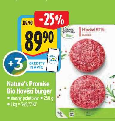  Nature's Promise Bio Hovězí burger  260 g