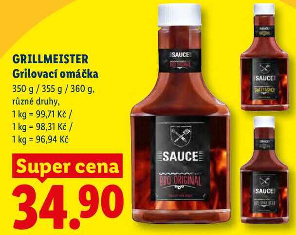 GRILLMEISTER Grilovací omáčka, 350 g/355 g/360 g