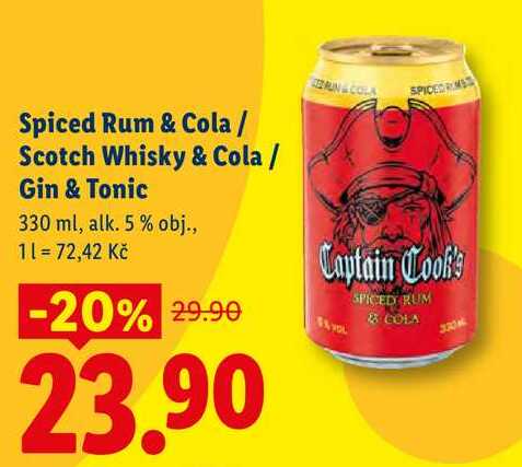 Spiced Rum & Cola/Scotch Whisky & Cola/Gin & Tonic, 330 ml
