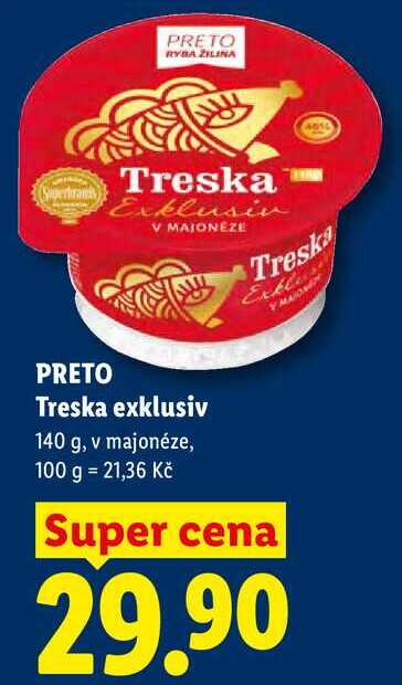 PRETO Treska exklusiv, 140 g